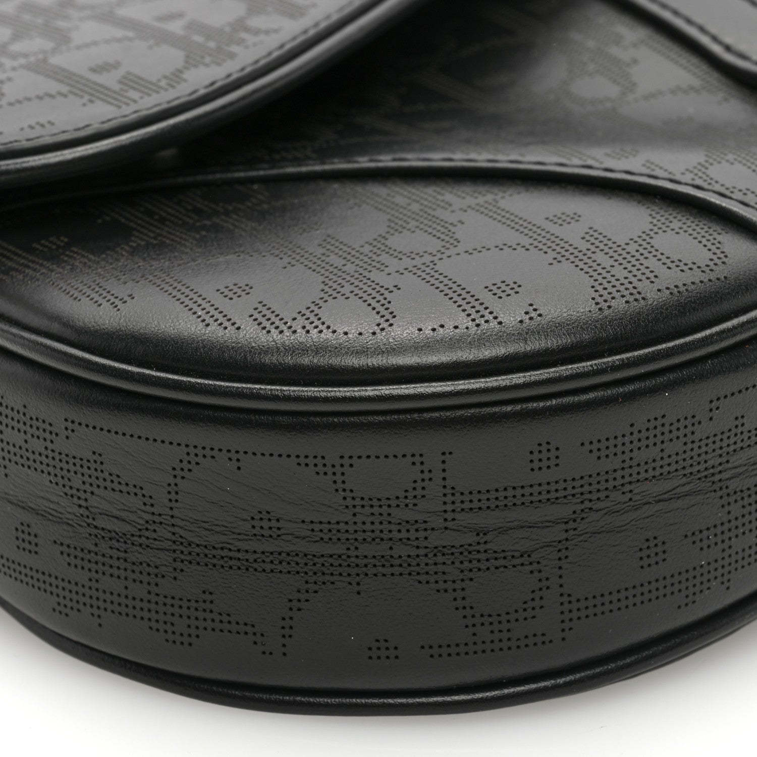 Christian Dior Calfskin Perforated Oblique Galaxy Mens Saddle Bag Black 7 of 8