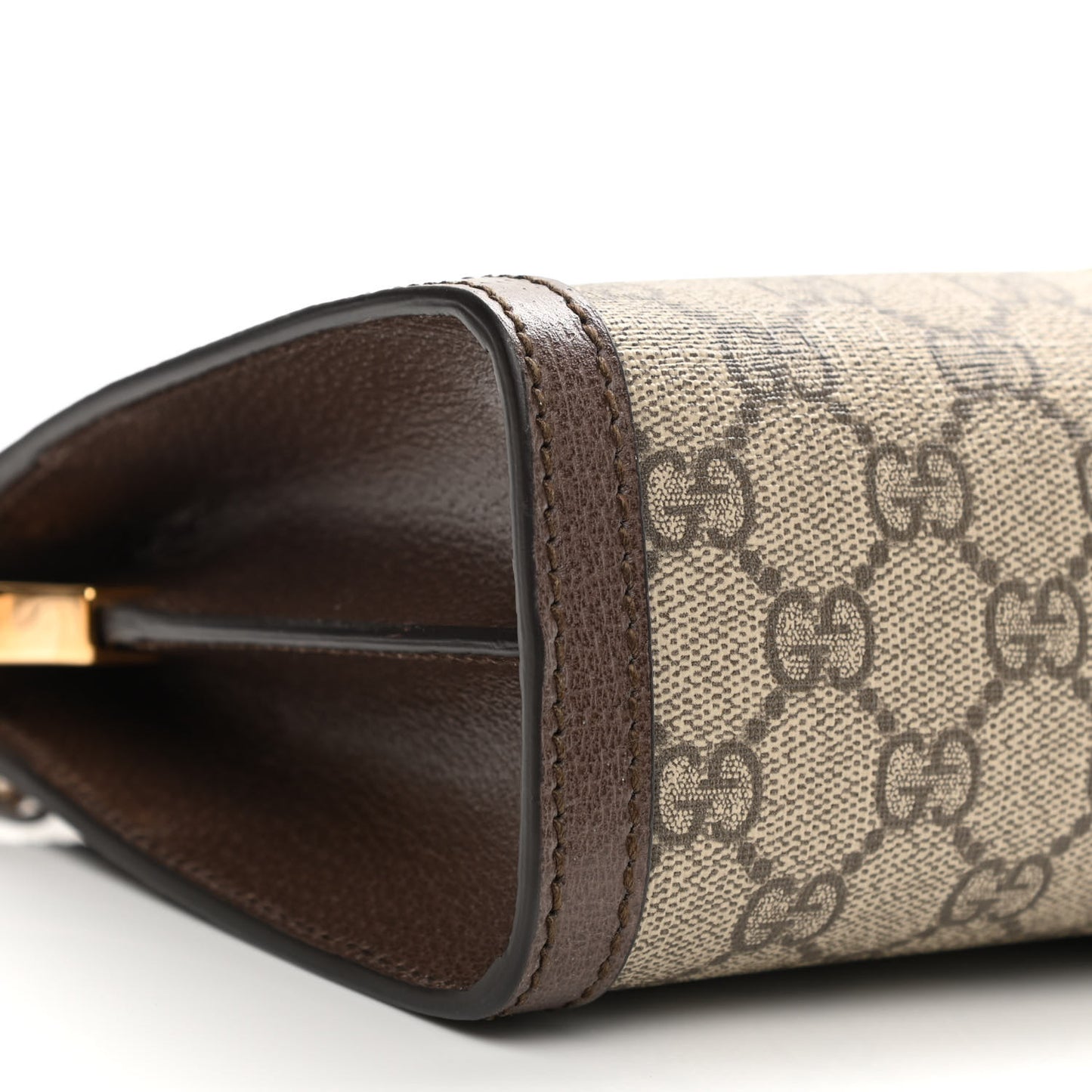 GG Supreme Monogram Web Small Ophidia Chain Shoulder Bag Brown