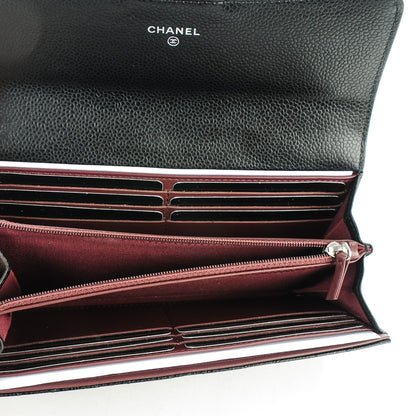 Chanel Caviar Quilted Large Gusset Flap Wallet Black 5 of 8