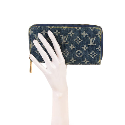 Louis Vuitton Monogram Denim Zippy Wallet Blue 2 of 7