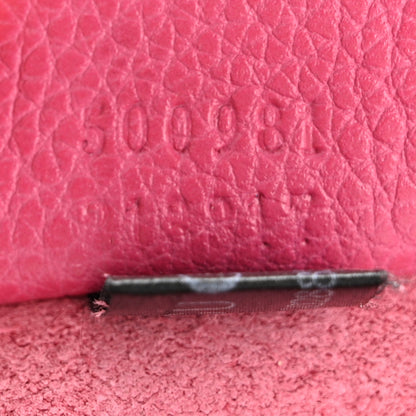 Gucci Pebbled Calfskin Medium Logo Portfolio Clutch  Pink Green 7 of 15