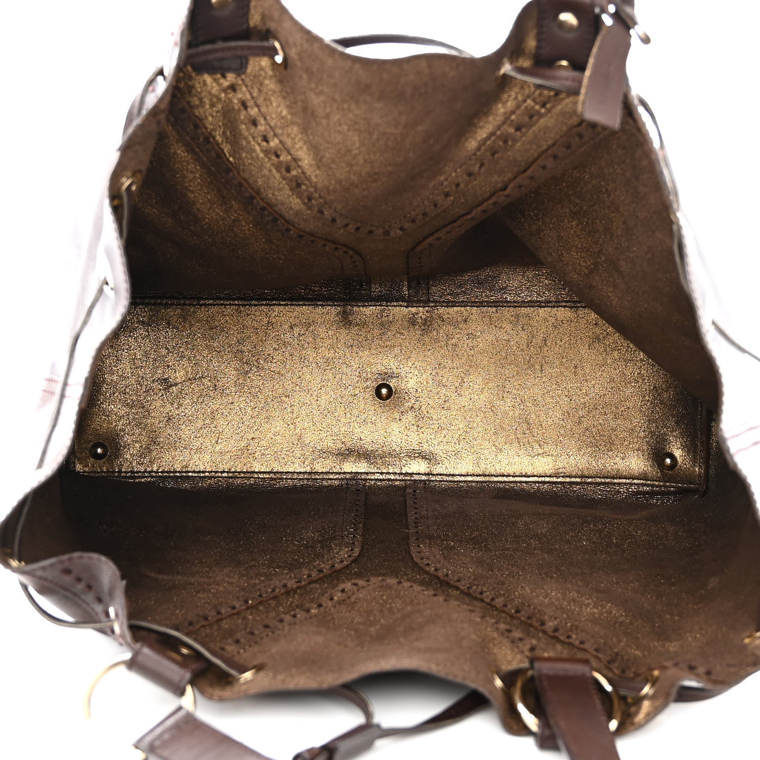 Saint Laurent Calfskin Reversible Double Sac Y Tote Gold Brown 5 of 12