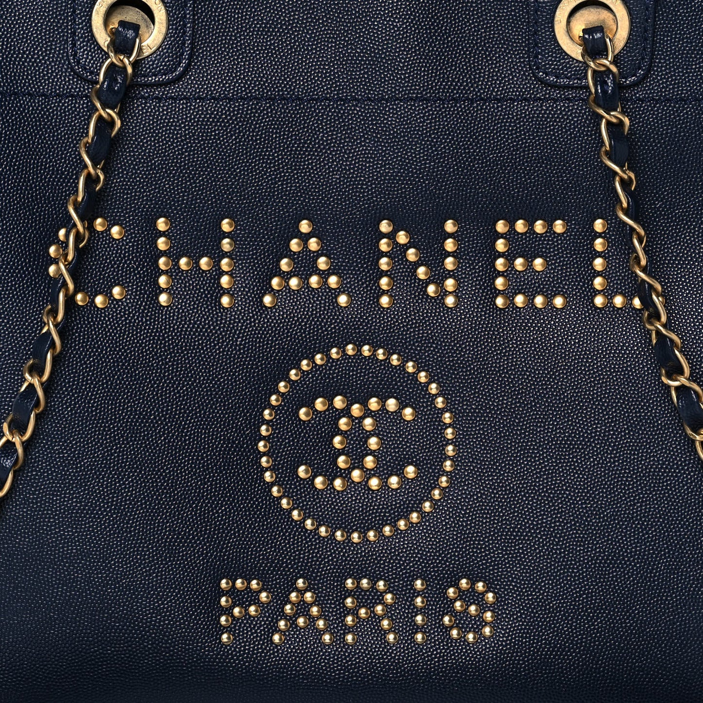Caviar Small Studded Deauville Tote Blue