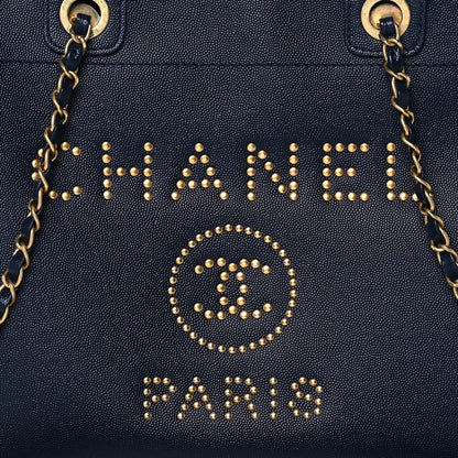 Chanel Caviar Small Studded Deauville Tote Blue 8 of 15