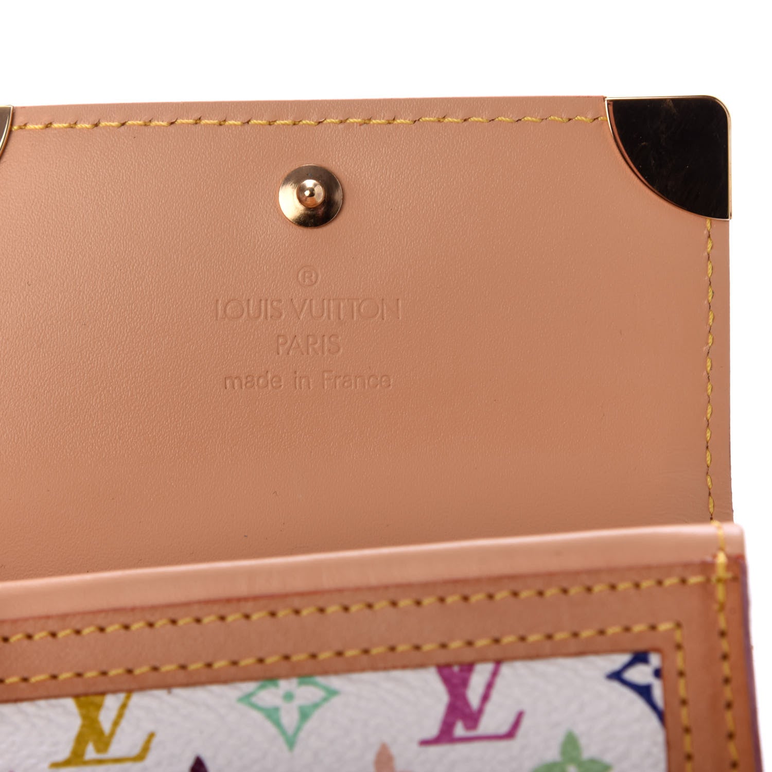 Louis Vuitton Monogram Multicolor Porte-Monnaie Plat Coin Purse White 6 of 6