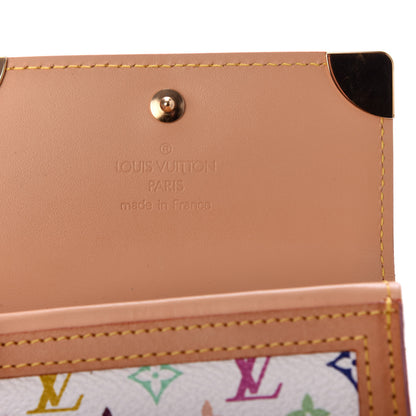 Louis Vuitton Monogram Multicolor Porte-Monnaie Plat Coin Purse White 6 of 6