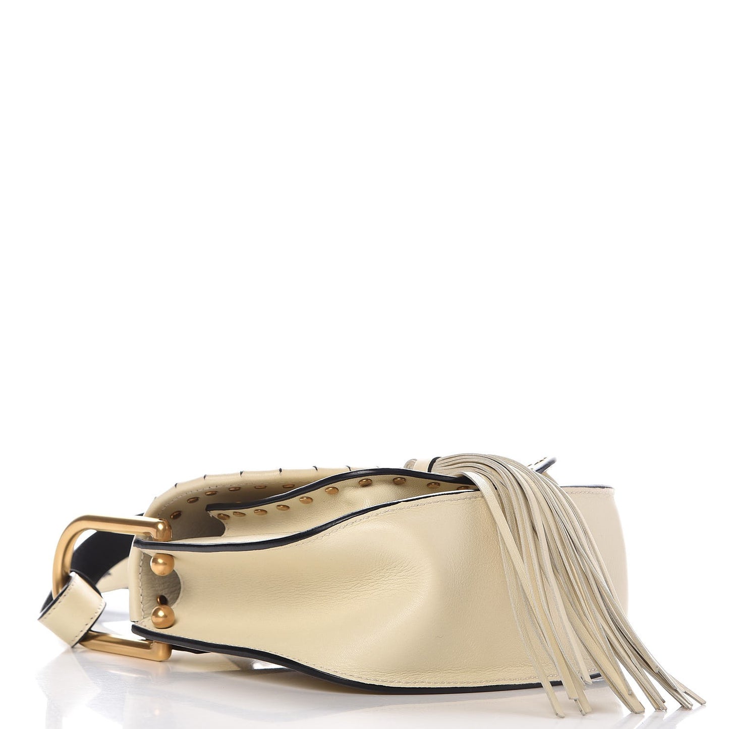 Calfskin Studded Mini Hudson Shoulder Bag Abstract White