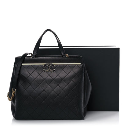 Chanel Grained Calfskin Stitched Lady Coco Top Handle Tote Black 16 of 16
