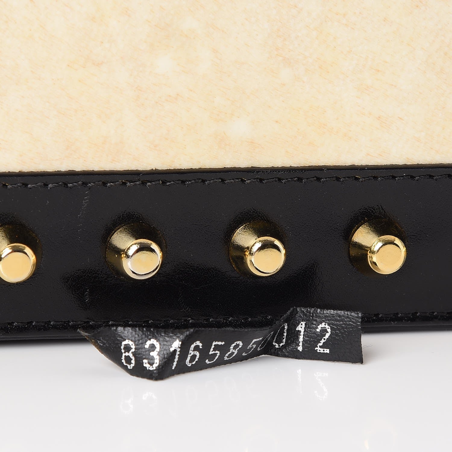 Fendi Parchment Calfskin Studded Shoulder Bag Black 7 of 7