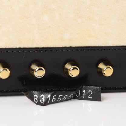Fendi Parchment Calfskin Studded Shoulder Bag Black 7 of 7