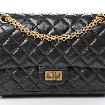 Chanel Glittered Aged Calfskin Quilted 2.55 Reissue 225 Flap Blue 7 of 11