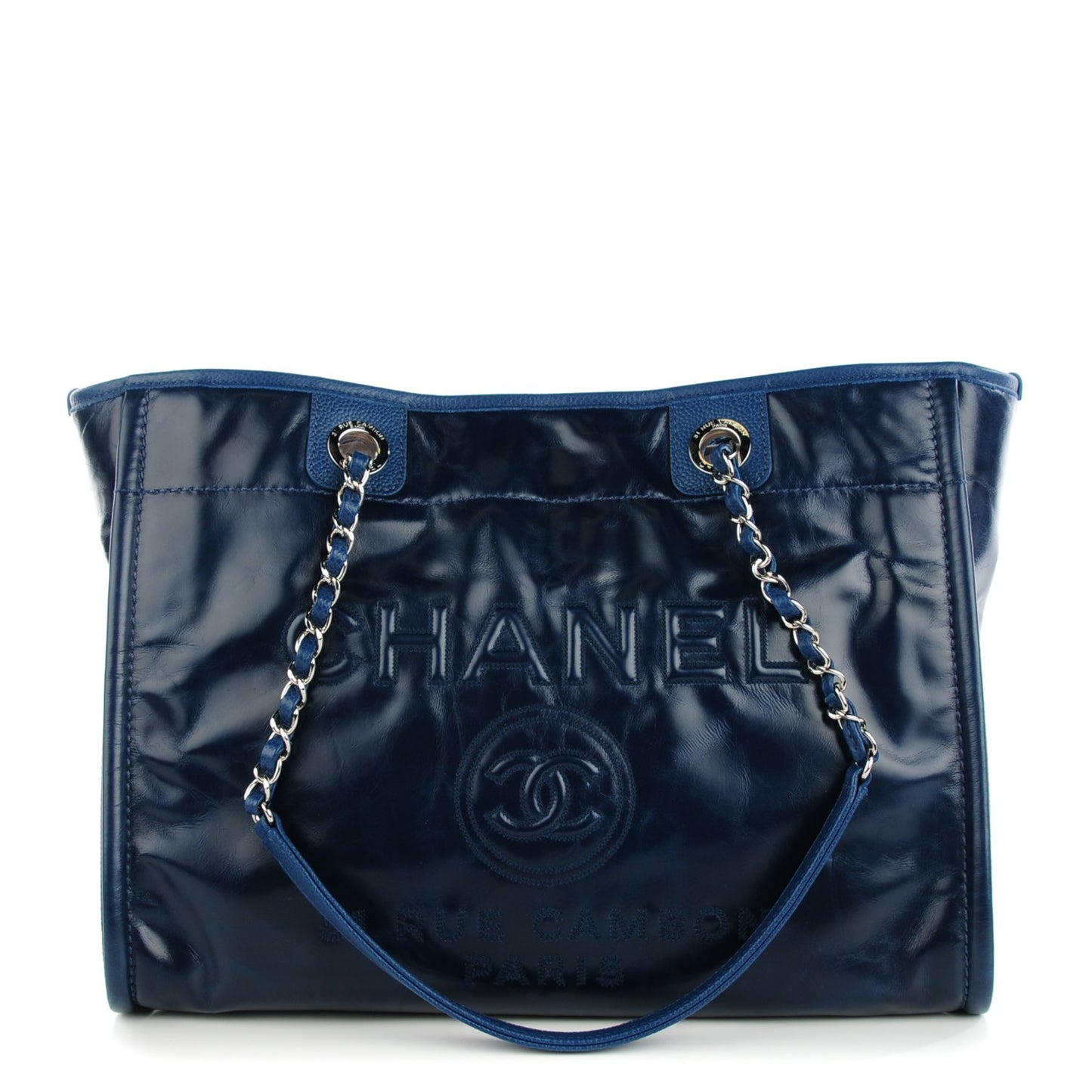 Calfskin Small Deauville Tote Blue