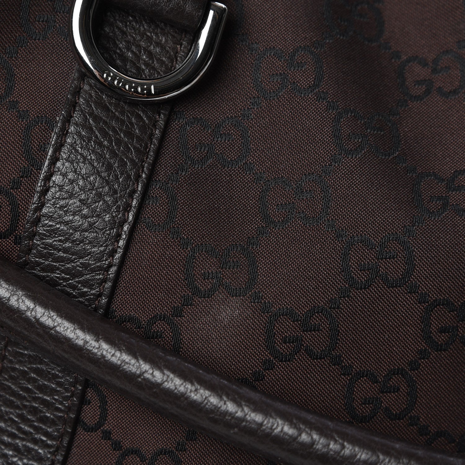Gucci Monogram Medium Abbey Convertible Tote Dark Brown 9 of 10