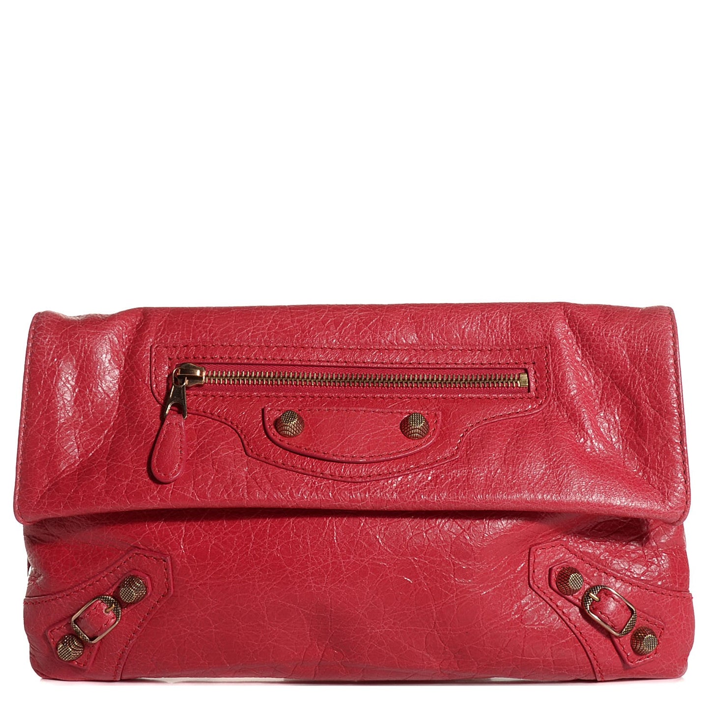 Agneau Giant 12 Rose Gold Hardware Envelope Clutch Rose Thulian