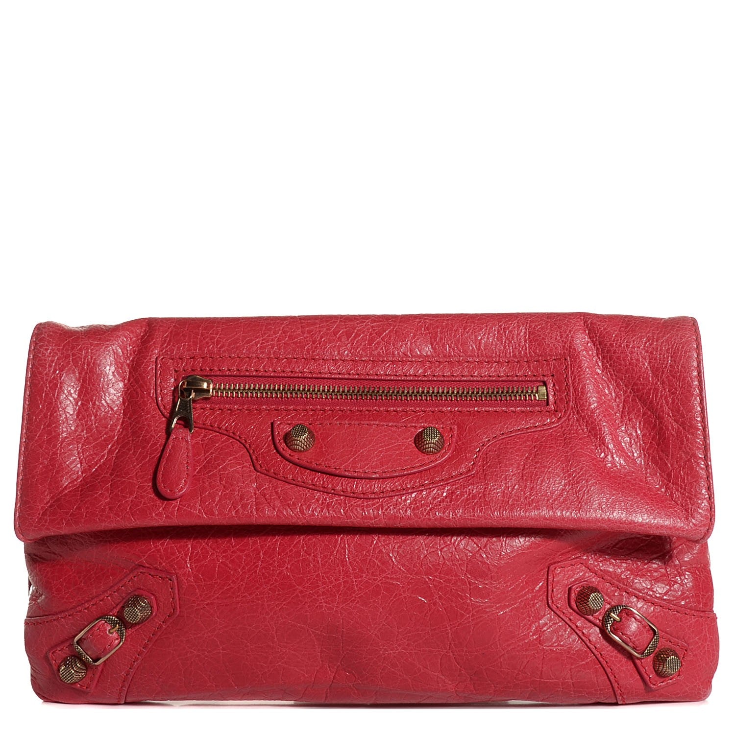 Balenciaga Agneau Giant 12 Rose Gold Hardware Envelope Clutch Rose Thulian 1 of 11