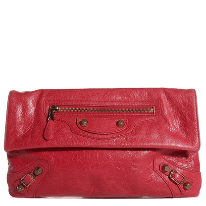 Balenciaga Agneau Giant 12 Rose Gold Hardware Envelope Clutch Rose Thulian 1 of 11