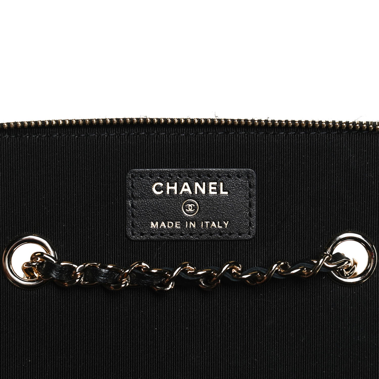 Chanel Lambskin Camellia Embossed Small Vanity Case With Chain Black 10 of 13