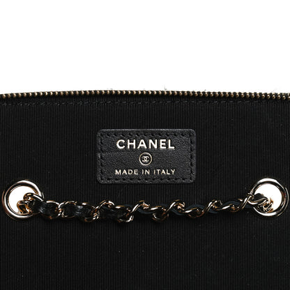 Chanel Lambskin Camellia Embossed Small Vanity Case With Chain Black 10 of 13