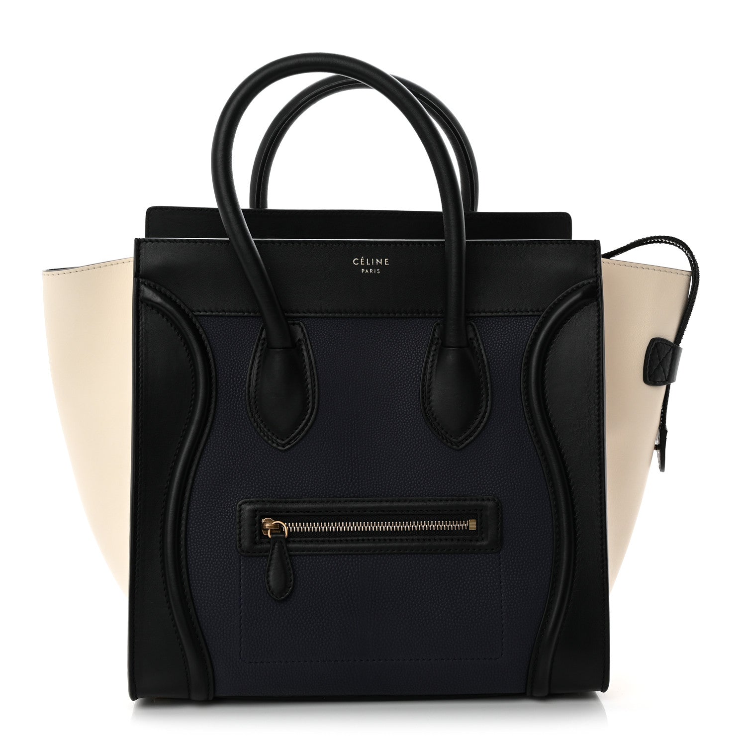 Celine Velluto Calfskin Mini Tri-Color Luggage Navy 1 of 10