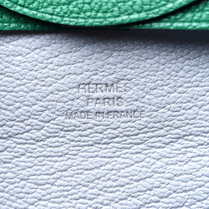 Hermes Chevre Mysore Bastia Verso Coin Purse Menthe Bleu Brume 6 of 8