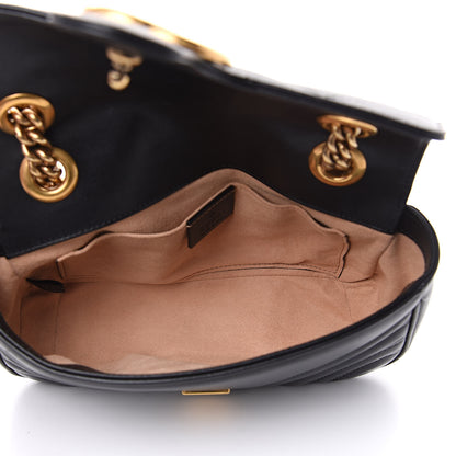 Gucci Calfskin Matelasse Mini GG Marmont Shoulder Bag Black 5 of 11