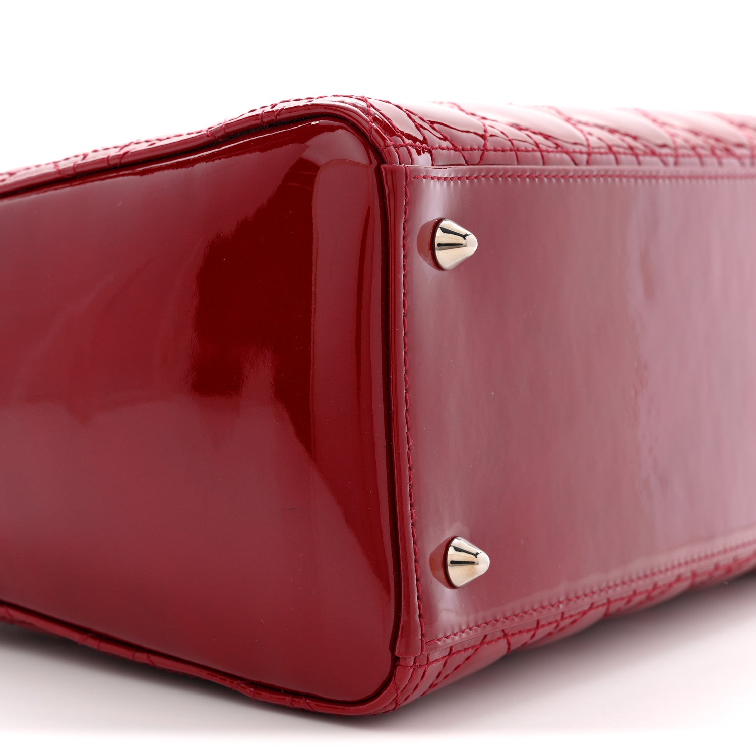 Christian Dior Patent Cannage Medium Lady Dior Red 9 of 13