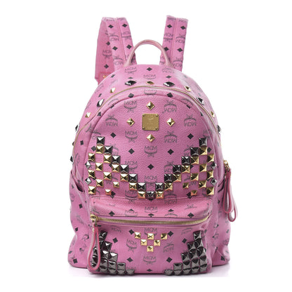 MCM Visetos Studded Medium Stark M Backpack Pink 1 of 11