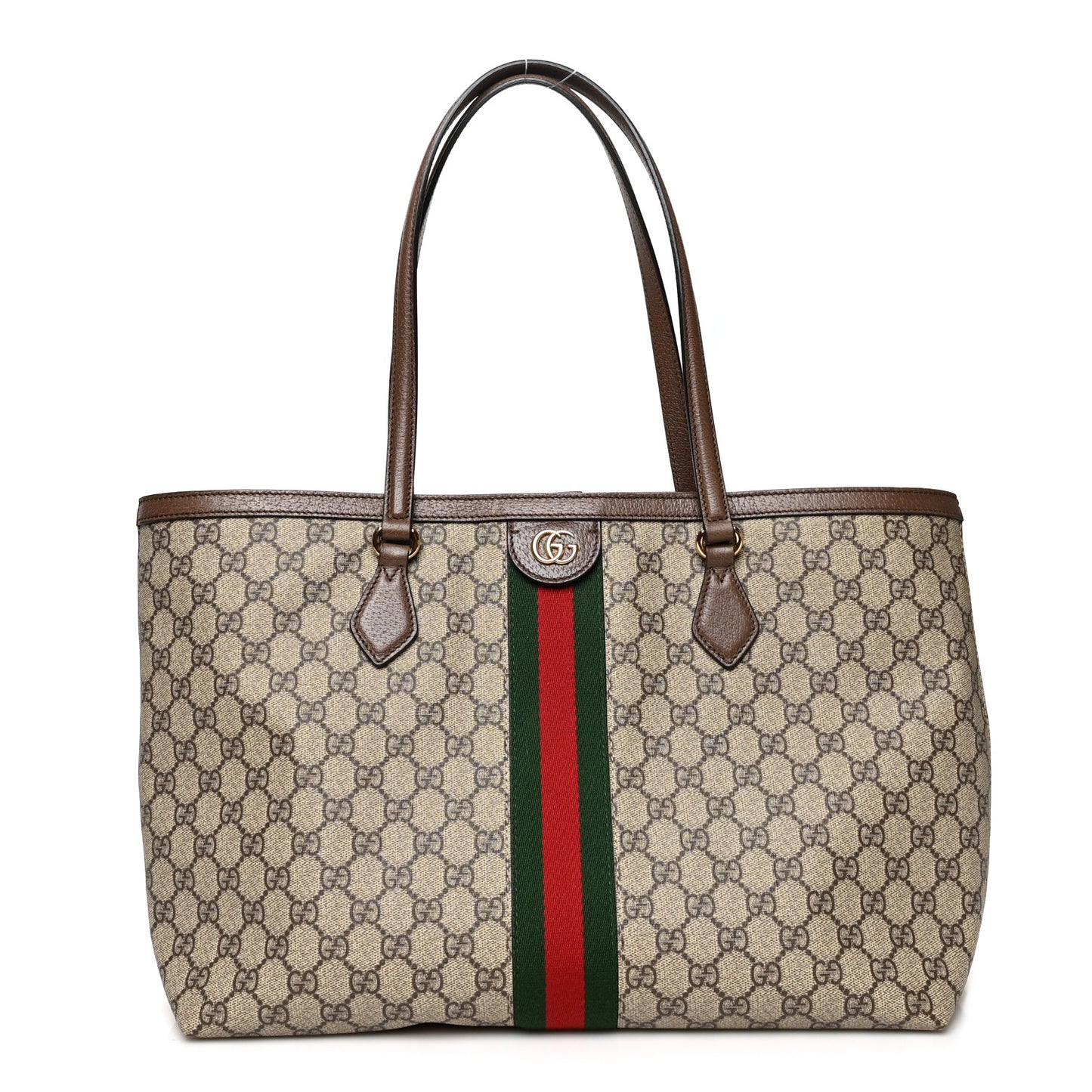 GG Supreme Monogram Medium Ophidia Shopping Tote Brown