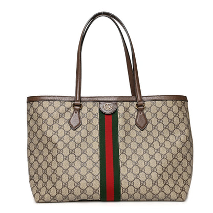 Gucci GG Supreme Monogram Medium Ophidia Shopping Tote Brown 1 of 12