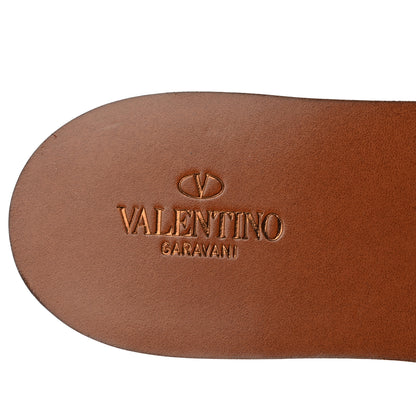 Valentino Garavani Grainy Cowhide Vlogo Flat Slide Sandals 39.5 Cuoio 7 of 8