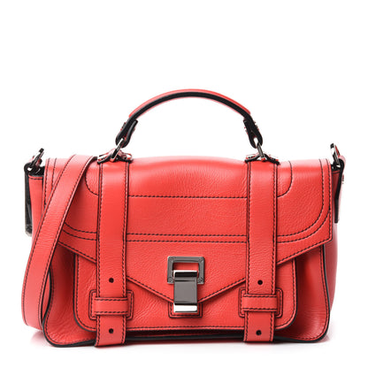 Proenza Schouler Grainy Calfskin Tiny PS1 Satchel Geranium 1 of 10