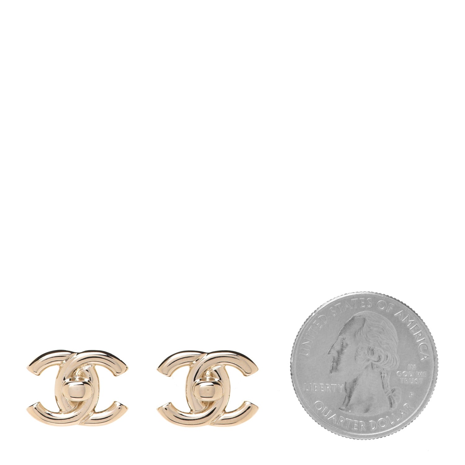Chanel Metal CC Turnlock Earrings Gold 2 of 5