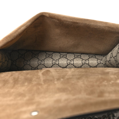 Gucci GG Supreme Monogram Suede Crystal Small Dionysus Shoulder Bag Beige Ebony Taupe 5 of 11