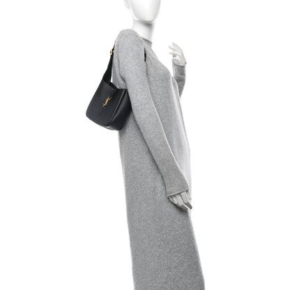 Saint Laurent Calfskin Baby Le 5 A 7 Supple Hobo Black 2 of 12