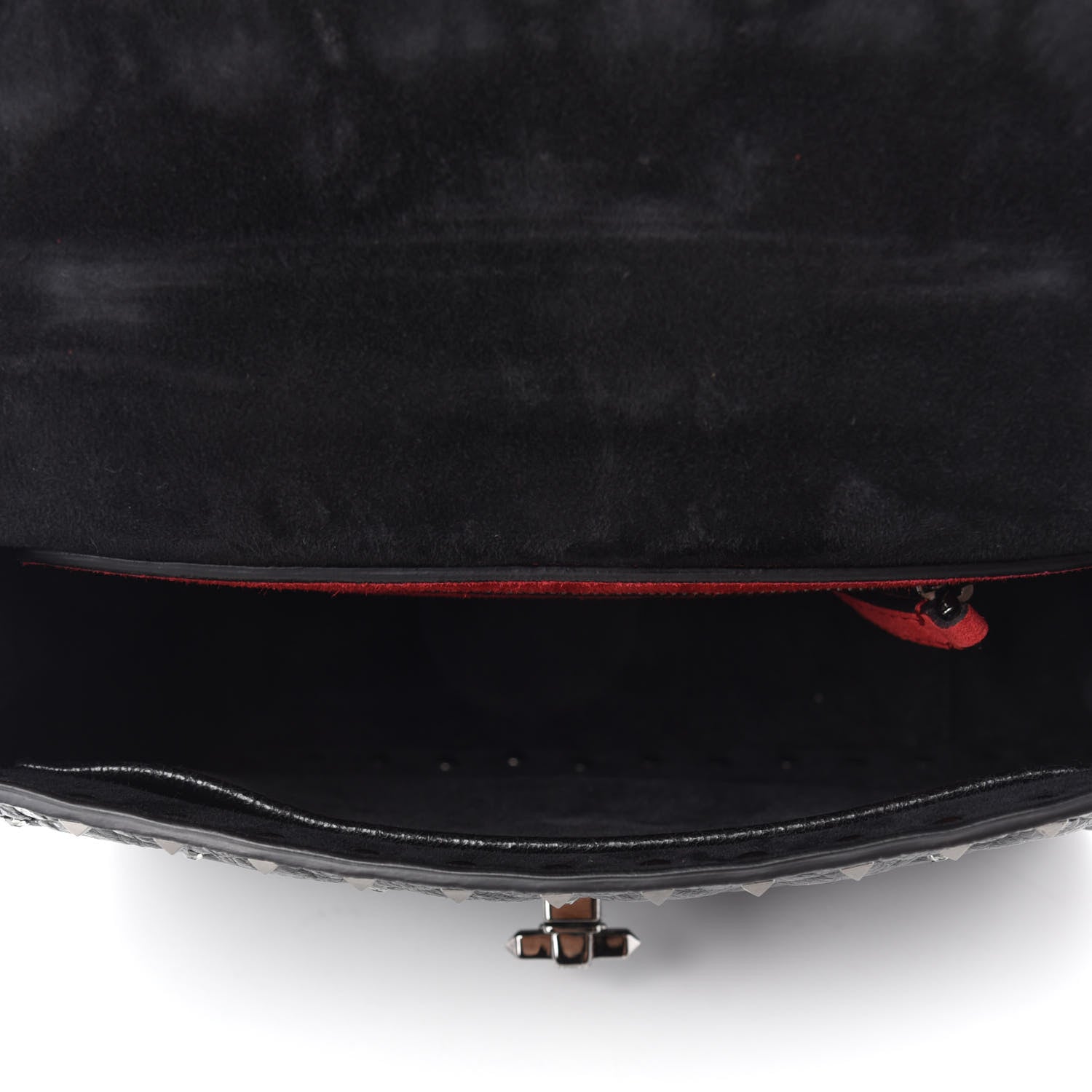 Valentino Garavani Craquele Nappa Medium Rockstud Spike Shoulder Bag Black 5 of 9