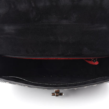 Valentino Garavani Craquele Nappa Medium Rockstud Spike Shoulder Bag Black 5 of 9