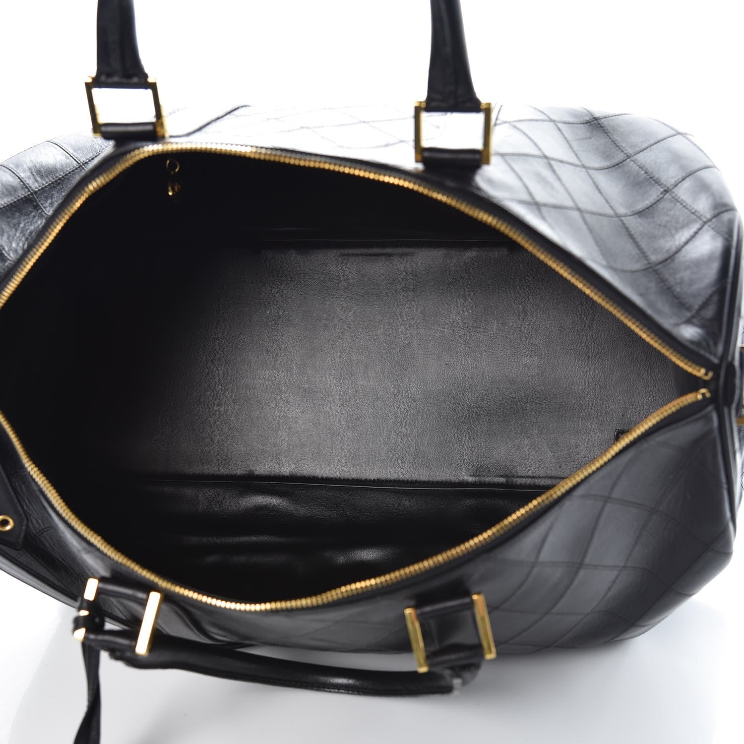 Chanel Calfskin Stitched Duffel Bag Black 5 of 14