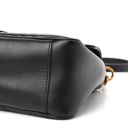 Gucci Calfskin Matelasse Small GG Marmont Top Handle Shoulder Bag Black 9 of 10