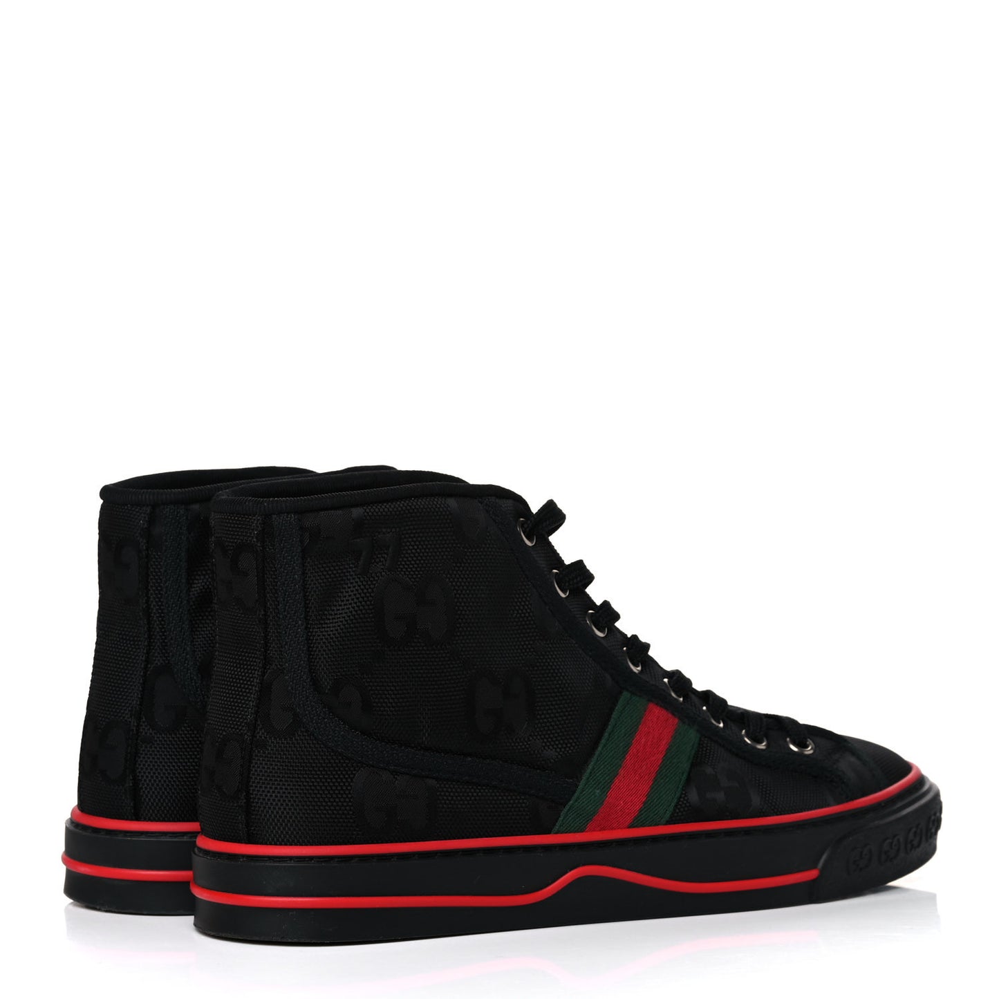 Econyl Nylon Web Monogram Off The Grid Womens 1977 Tennis High Top Sneakers 39.5 Black