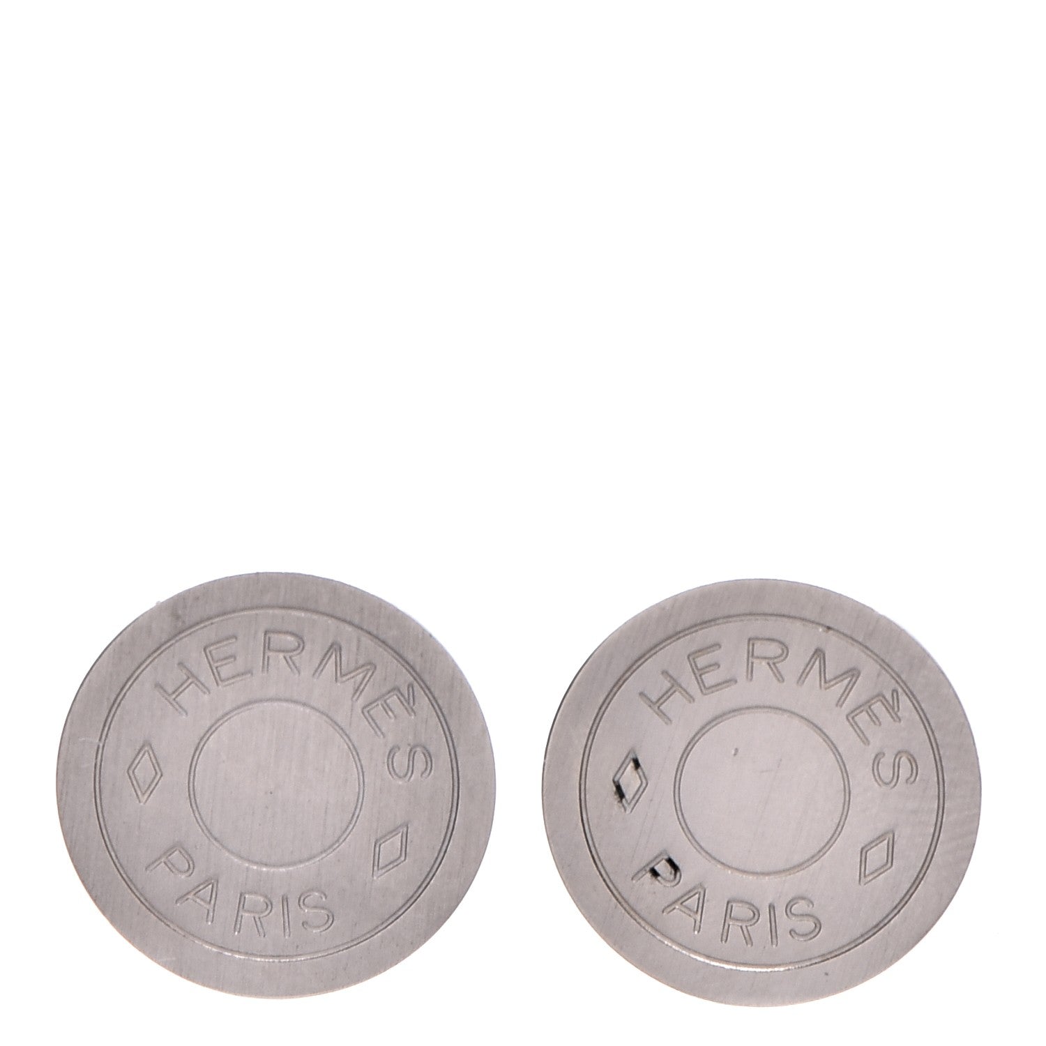 Hermes Palladium Clou De Selle Clip On Earrings 1 of 5