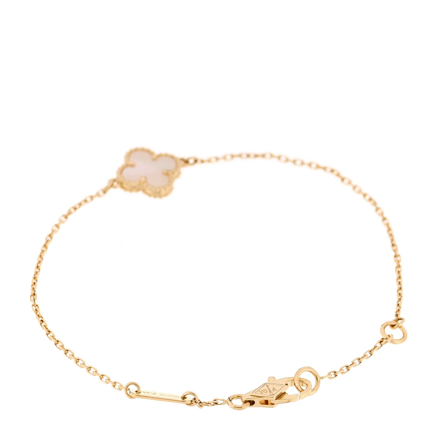 18K Yellow Gold Mother of Pearl Sweet Alhambra Bracelet