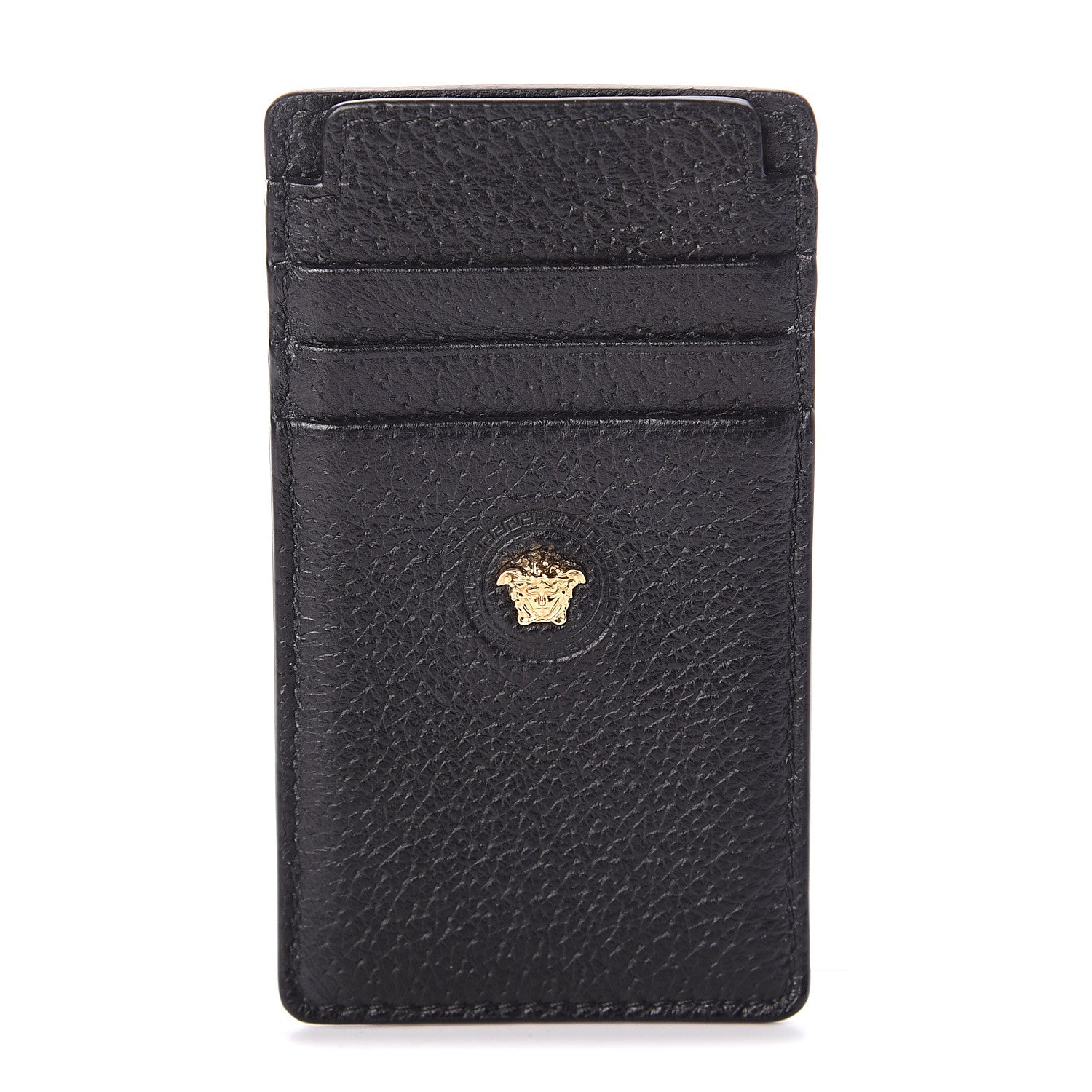 Versace Calfskin Palazzo Medusa Card Holder Black 1 of 5