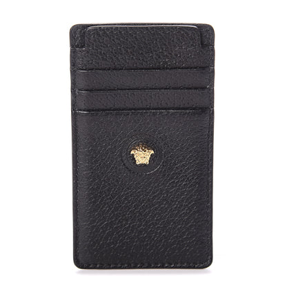 Versace Calfskin Palazzo Medusa Card Holder Black 1 of 5