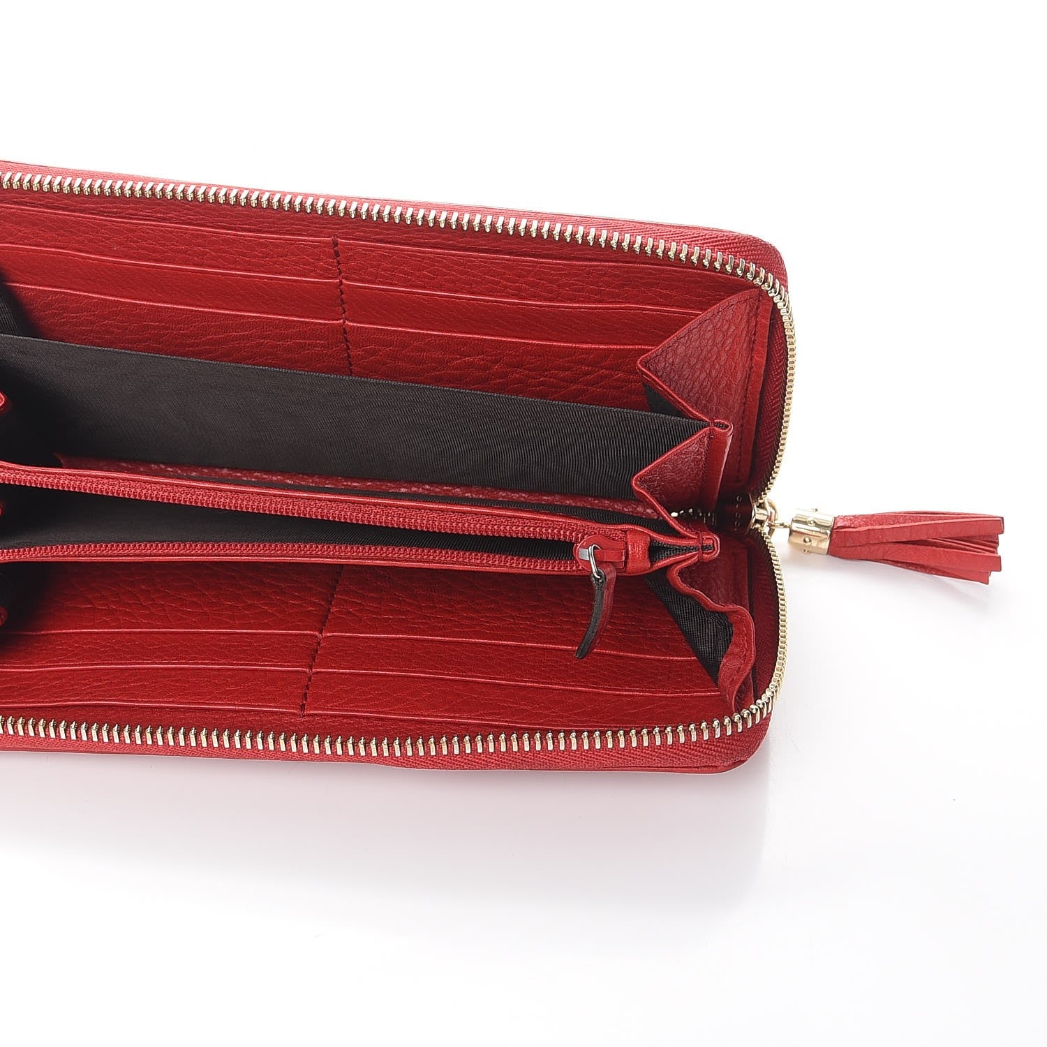 Gucci Pebbled Calfskin Soho Zip Around Wallet Red 5 of 11