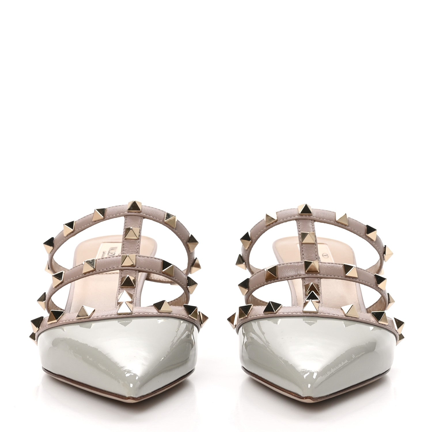 Valentino Garavani Patent Nappa Rockstud 50mm Cage Mules 36.5 Green Tea Sorbet Poudre 2 of 7