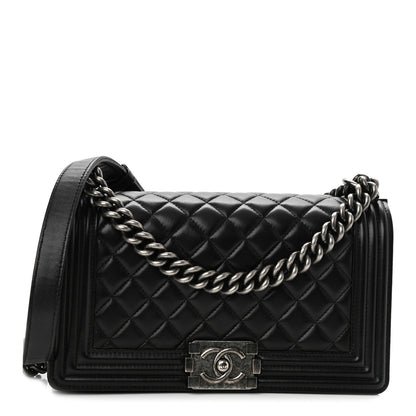 Chanel Lambskin Quilted Medium Boy Flap Black 1 of 8