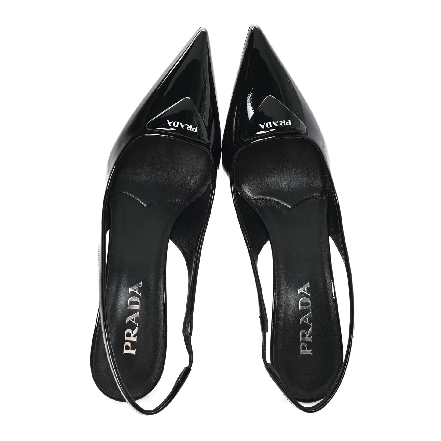 Vernice Logo Pointed Toe Slingback Pumps 40 Black
