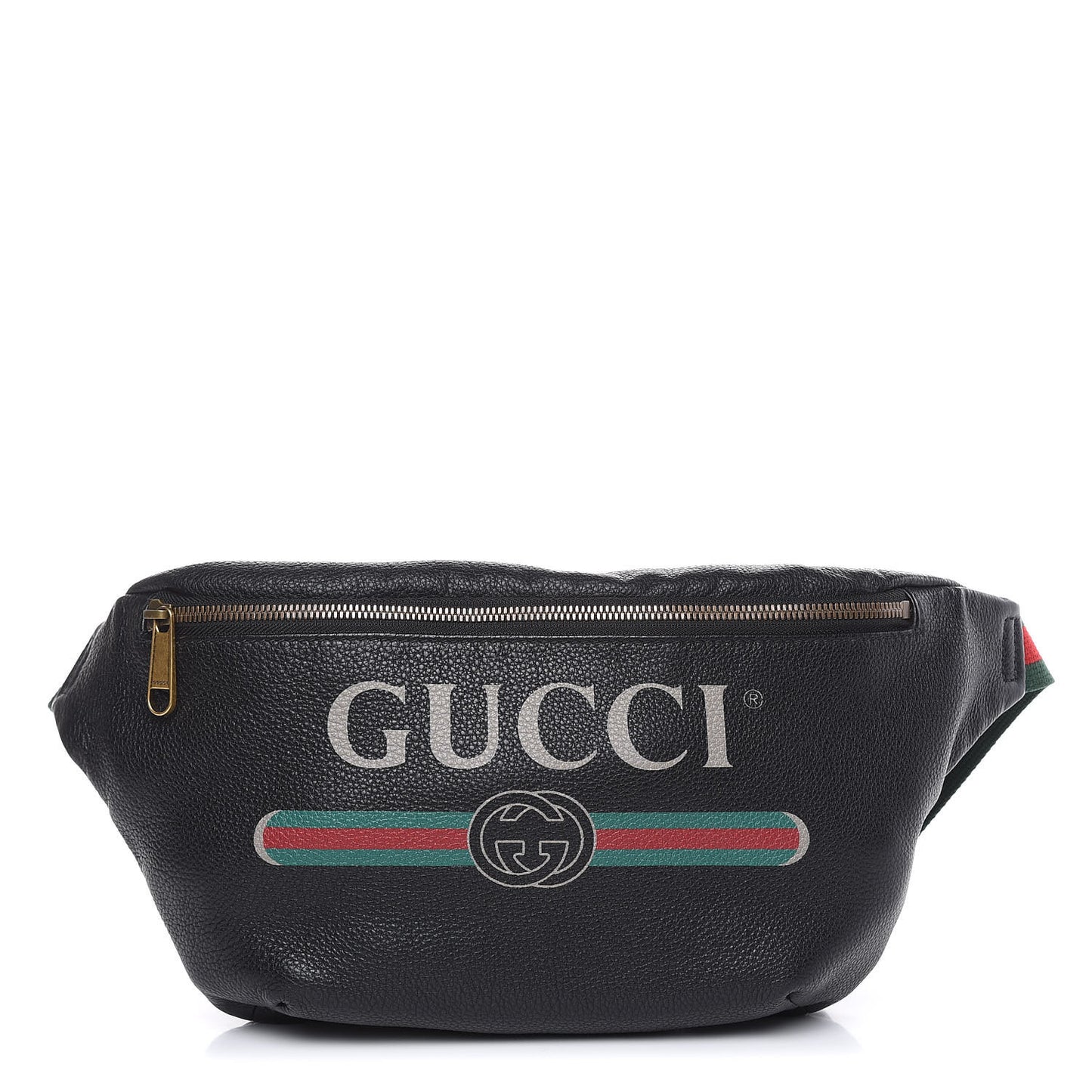 Grained Calfskin Logo Belt Bag Black