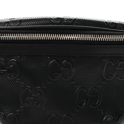 Gucci Calfskin GG Tennis Embossed Belt Bag Black 7 of 9