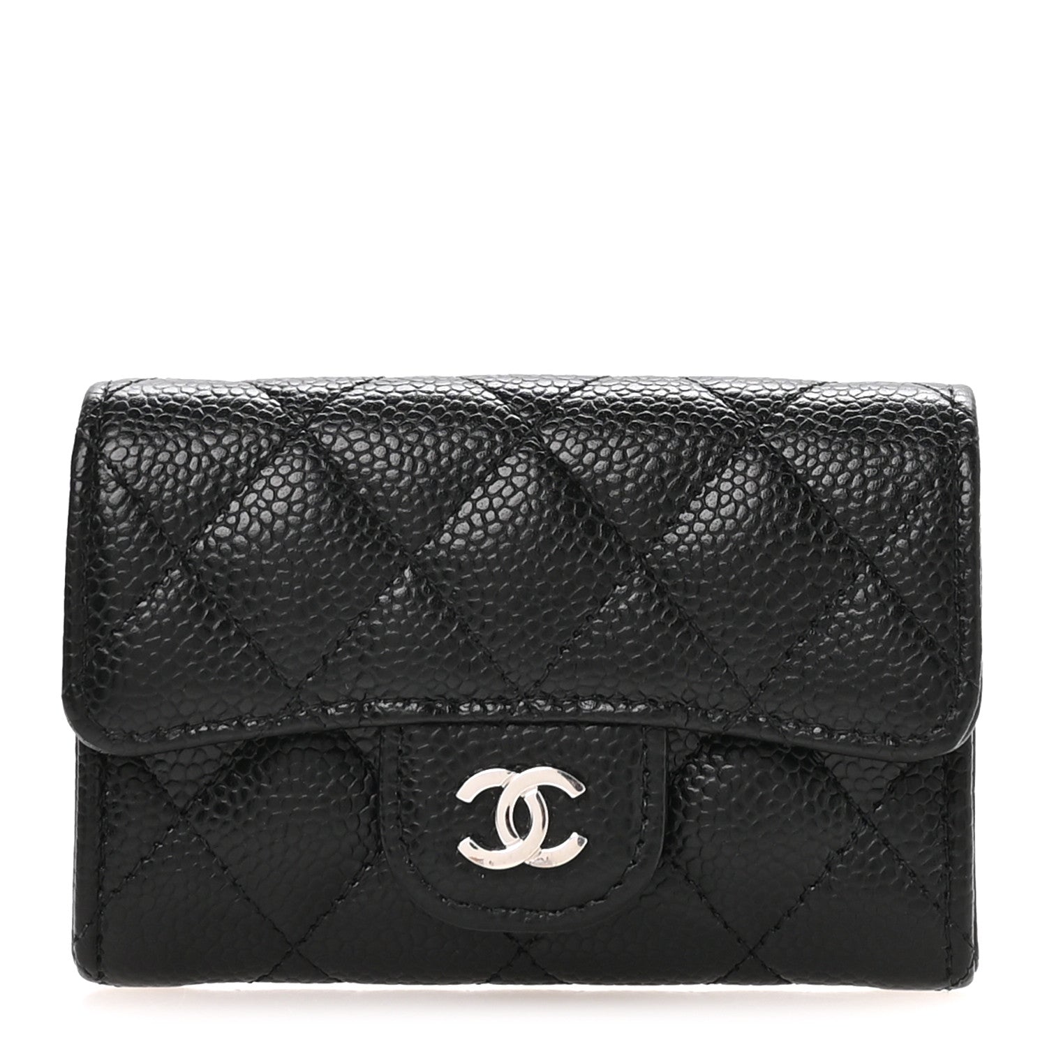 Chanel Caviar Quilted Flap Card Holder Wallet Black 1 of 8